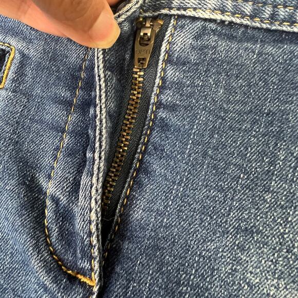 Ann Taylor LOFT Denim Mini Skirt Blue Size 10 Medium Wash Straight Stretch 90s - Picture 5 of 8